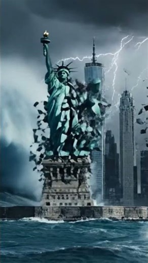 Giant Tsunami and Tornado Destroy the Statue of Liberty 🌊🌪️