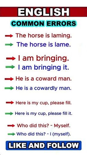 1000 Common English Mistakes Must Avoid 21 | English Common Mistakes #english #shorts #viral