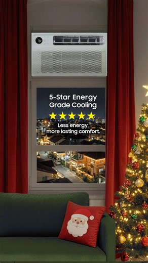 Celebrate cooler, smarter holidays. The Samsung Window Inverter Air Conditioner delivers 5‑star savings through every Christmas gathering and family reunion. Style, comfort, and steady cheer — all in one sleek unit. Learn more: smsng.co/WOP-Holiday-FB | Samsung