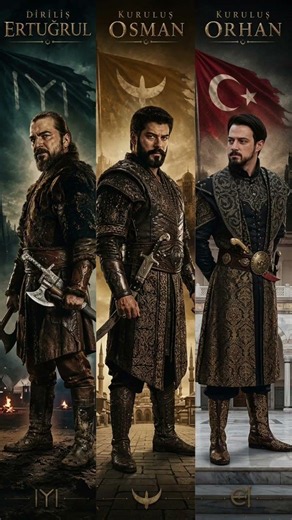 ​"ثلاثة أجيال، راية واحدة، وتاريخ لا يُمحى. من أرطغرل إلى عثمان وأورهان.. رحلة العزة مستمرة #التاريخ