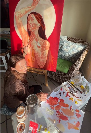 Today has been such a blessing & so peaceful. Here’s a bit of the process🌹❤️‍🔥 #artistsoftiktok #artreveal #oilpainting #womanartist #contemporaryart
