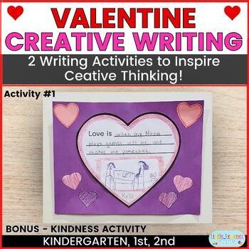 Valentine Writing Activities, Creative Writing Prompts & Heart Cards for K–2
