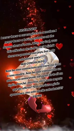 The pain of a neglected mother can be so strong that it can hurt her soul.... Tanto forte può essere il dolore di una madre trascurata da ferirne l'anima..... #soul #mother #anima #madre #ferita