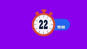 「白とオレンジの画面と紫色の背景に22日間の予定を示すアニメーションカウントダウンタイマー。」の動画素材（ロイヤリティフリー）3968583079 | Shutterstock