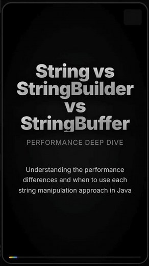 String vs StringBuilder vs StringBuffer: Performance REVEALED! ⚡ #shorts
