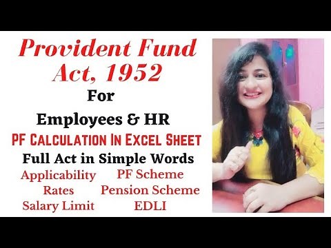 EPF | Employee Provident Fund Act 1952 | PF Calculation in Excel Sheet #pf #epf #readytogetupdate