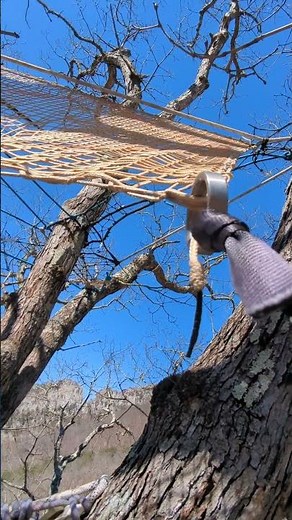 100% spliced vectran spacenet woven into permanent treenet. YEARS OF SPLICES. #treehouse #treenet