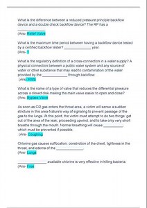 WATER DISTRIBUTION GRADE 1 CERTIFICATION ADEQ PRACTICE EXAM 100 VERIFIED QUESTIONS EN ANSWERS LATEST