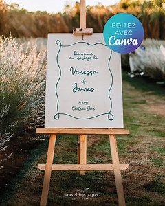 Modern Editable Welcome Sign With Canva - 60x80cm | Wedding Sign | Simple and Elegant Design to Customize - Etsy