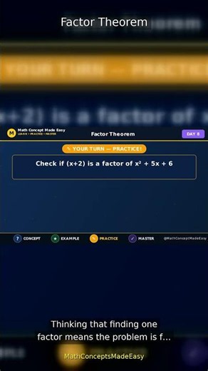 Stop making this mistake in Factor Theorem #MathMistake #Shorts