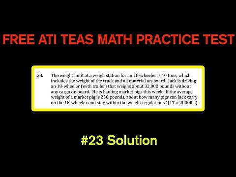 ATI TEAS MATH Number 23 Solution - FREE Math Practice Test - Pounds and Tons Conversions