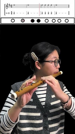 How To Play D Key Dizi Flute- Note High Re (All press=Sol) For Beginner Number+Staff Notation #dizi