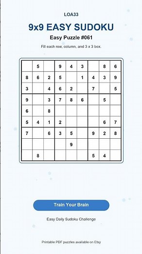 Easy Sudoku Challenge #061