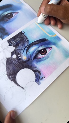 Fine Arts Guruji on Instagram: "Captured Radhakrishna’s love ❤️ In a stunning ball pen masterpiece! ✍️ @fineartsguruji Watch their eternal bond come alive with every precise stroke and colorful swirl of ink. The ball pen dances across the paper, weaving a soulful symphony of intricate art and devotion!  #RadhaKrishna #BallPenArt RadhaKrishna, BallPenArt, ArtProcess, InkSketching, ColorfulBallPen, PenArtTechniques"