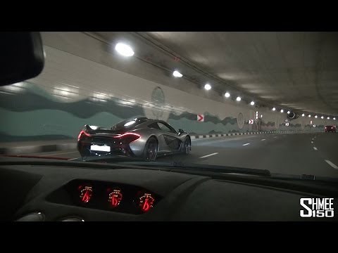 Onboard Lamborghini LP570 STS with McLaren P1 around Dubai (including Flames!)