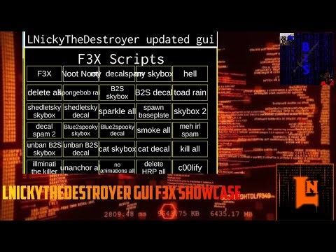 Roblox Exploiting | LnickyTheDestroyer Gui f3x Showcase | Script in description