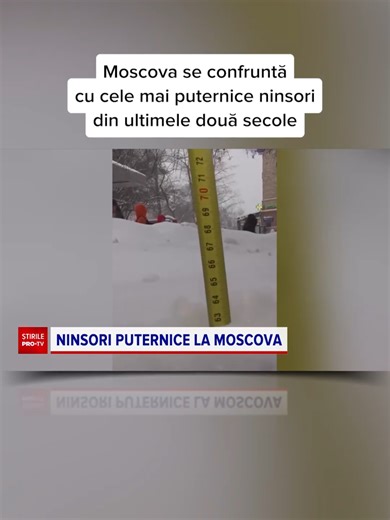 Moscova se confruntă cu cele mai puternice ninsori din ultimele două secole. Adevărați munți de zăpadă au răsărit prin cartierele capitalei ruse. #protv #stiri #news #zapada #moscova