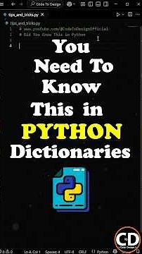 You Need To Know This In Python Dictionary #python #coding #programming