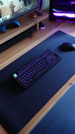 Bigger is ALWAYS better... #desk #desksetup #keychron #wirelesskeyboard #gamingsetup