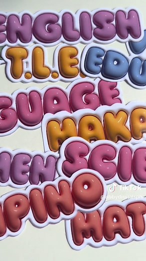 Creative 3D Subject Labels for Back to School