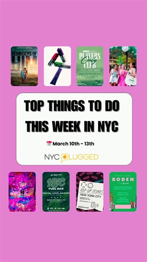 🏙 WHICH ONES WILL YOU BE CHECKING OUT? 😍 . 🔌 THE PLUG: We've rounded up the top events & pop-ups for you to get into this week in NYC! . Don't miss out on all the fun this week and head to our 'Top Things To Do' Page (🔗 IN BIO) for more details on each event & RSVP ⤴️ @nycpluggedevents *Bookmark page for additions/updates. . 📢 Find MORE events via our Broadcast Channel... JOIN via 🔗 IN BIO @nycplugged . 📌 SAVE FOR LATER 🍿 Reminders of Him Advance Screening 📅 March 10 🎬 Netflix Peaky Bl