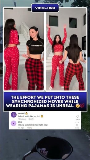 Synchronized Dance Goals in Pajamas! 🤯👯‍♀️ Red Plaid Look is Fire 🔥 #DanceChallenge #PajamaParty