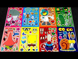 SPONGEBOB STICKER BOOK MAKEOVER🧽🦀| SATISFYING STICKER ASMR WITH SPONGEBOB, PATRICK & SQUIDWARD!