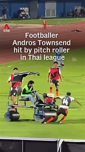 Footballer Andros Townsend hit by pitch roller in Thai league