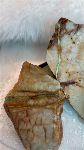 Royston Ribbon Turquoise Assortment Lot mini Slabs rough Experience the color range of the Royston colors! We mined this in Tonopah, NV. on our gem club field with the Ottesons Montezuma pit. Beautiful range of Royston ribbon colors. Ready for your cabochons! Natural high quality, with host rock Rhyolite, stones shown wet. Teal Blue Bright Neon Turquoise Light Bright Blue Sky Blue Teal Blue Green RLot12- 99grams -5 pieces-$99 PayPal Invoice Only. $7.95 shipping includes tracking and insurance. U