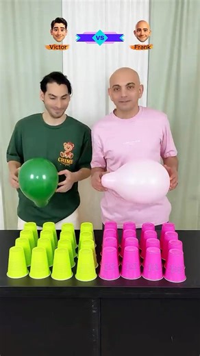 Speed Challenge Balloons & Battle of the Cups, Victor vs Frank 🎈🥤🔥 #Family Challenge #shorts2026