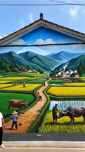 Painting a Stunning Countryside Landscape Mural!