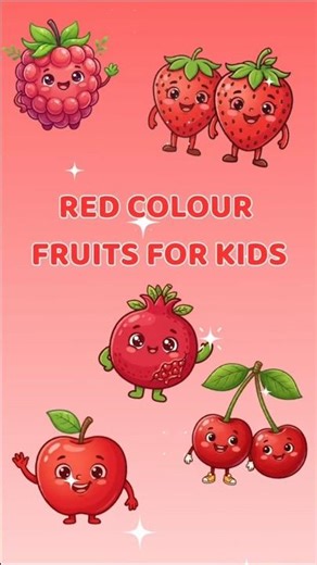 🍎 Red Fruits Name for Kids | Apple, Strawberry, Cherry #shorts