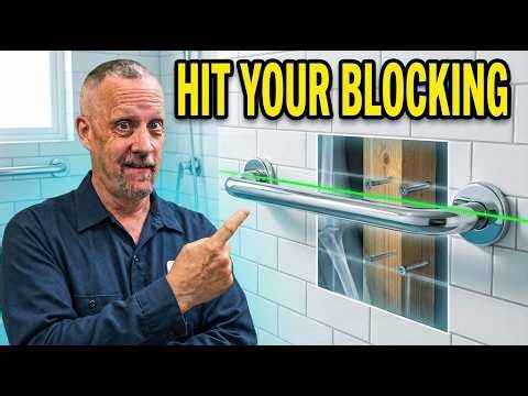 Install a Shower Grab Bar Perfectly Level (Laser & Blocking Method)