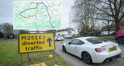 M25 diversion map shows routes drivers must take during weekend closure