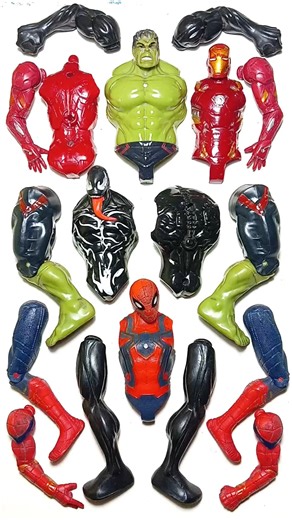 AVENGERS TOYS MARVEL'S, SPIDERMAN VS VENOM VS HULK VS IRONMAN. #avengers #shorts
