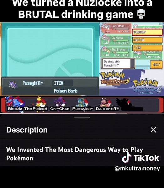 We created the worst way to play Pokemon, we call it DRUNKLOCKE Full video on YouTube #pokemon #nuzlocke #drinkinggames #heartgold #nintendo