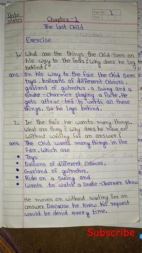 Class 9th English Moments chapter 1 The lost child | question answer #class9th #english #chapter1