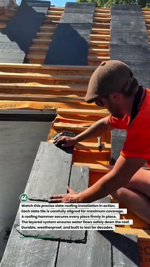 Perfect Slate Roof Installation! #roofing #construction #roofingtips