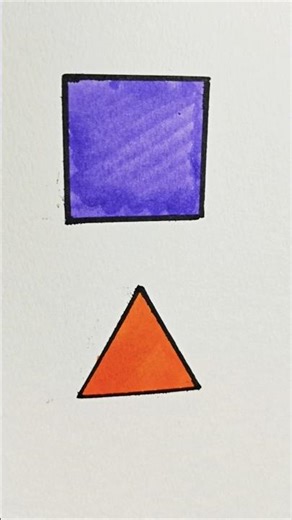 Colorful Shapes Drawing | Square + Triangle Step by Step | Artika By Sonika |