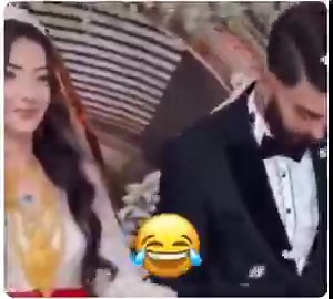 According to family tradition, the groom only sees the bride's face at the time of the wedding, and this was his reaction