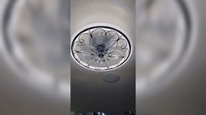 Low Profile Ceiling Fan with Lights Remote 20" Ceiling Fan Flush Mount Enclosed Ceiling Light Dimmable Ceiling Lights Chandeliers Handmade Vintage Gold