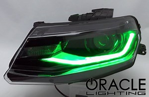 NEW from Oracle Lighting- ColorSHIFT® DRL Upgrade for the 6th Gen Camaro. Upgrade your lights to any color by simply replacing the factory DRL circuit board with the ORACLE ColorSHIFT® circuit board. You can set the lights to be one single color or use one of our ColorSHIFT® controllers to program color patterns and themes the simply switch the lights back to white for Legal on-road use! Camaro6.com Camarog6 | Oracle Lighting