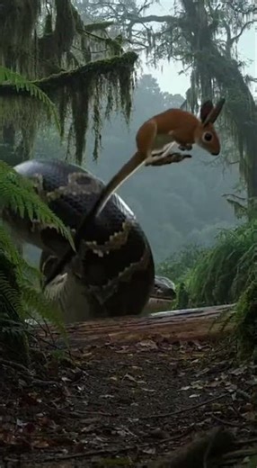 African Rock Python vs Springhare on the a cloud-wreathed Rwenzori montane forest