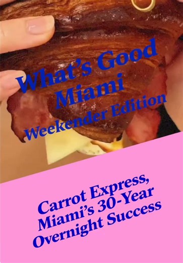 What’s Good Miami — Weekender Edition Carrot Express: Miami’s 30-Year “Overnight” Success This week on Miami Minds, we sit down with Abraham Chehebar, CEO of Carrot Express — a brand that proves the most iconic Miami stories aren’t built fast, they’re built right. Three decades in the making. Suddenly everywhere. That’s not luck. That’s work. Subscribe to our Substack for the full interview — link in bio. Created by @The Marketing Department #WhatsGoodMiami #MiamiMinds #CarrotExpress #MiamiBusin
