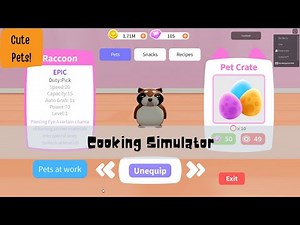 Feeding pets in cooking simulator on Roblox!