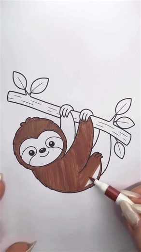 🦥 Cute Sloth Coloring Page ✨ Relaxing Coloring Fun