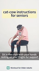 Relieve tension and improve flexibility with Cat-Cow stretches! 🧘‍♀️ It is perfect for seniors to boost mobility and ease back pain. 🌿 #chairyoga #seniorfitness #backpain #healthyaging #stretching | Workout for Seniors