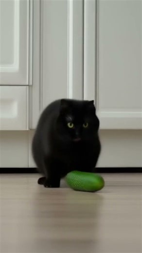 Cat vs Cucumber - INSANE Vertical Jump #Shorts