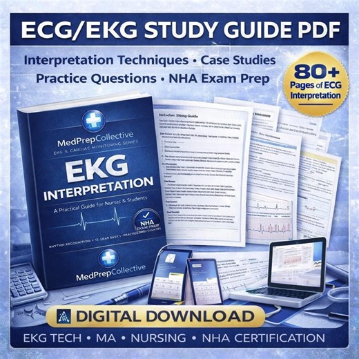 ECG Interpretation Study Guide PDF | Cardiac Rhythms, Case Studies (digital Download) - Etsy