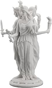 JFSM INC. Hecate Greek Goddess of Magic & Witchcraft Statue Sculpture White Finish